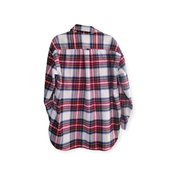 Roots women's l/s red/white/navy/black/tan striped button-up size S 100% cotton - Picture 2 of 8